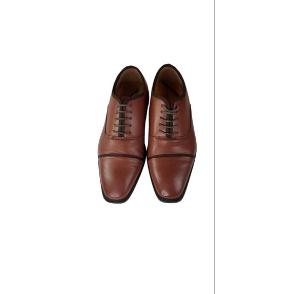 Henry Ferrera Mitch Brown Square Toe Oxford Dress Shoes Men's Size 9 - Picture 12 of 15